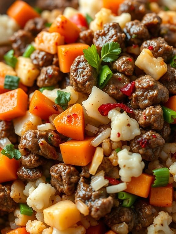 beef and cauliflower stir fry