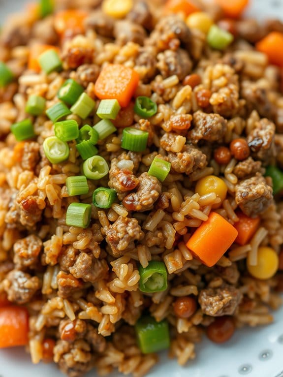 beef fried rice vegetables
