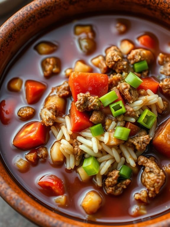cajun beef rice stew