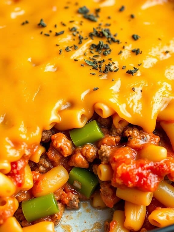 cheesy beef macaroni casserole