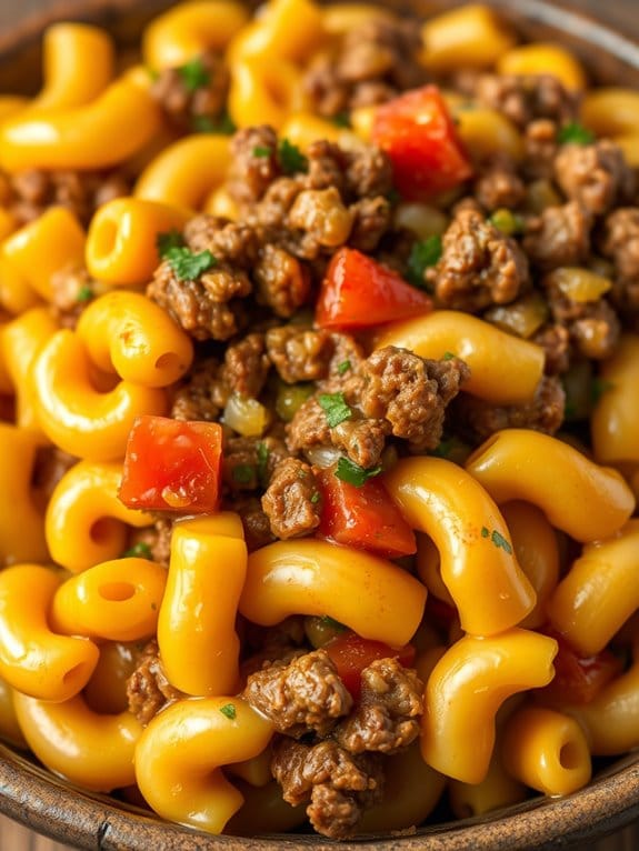 cheesy beef pasta dish