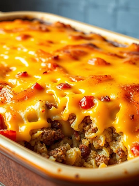 cheesy beef rice casserole
