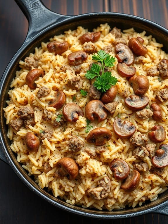 creamy beef mushroom skillet