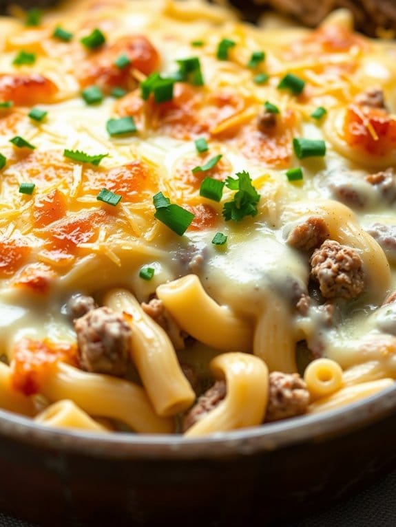 creamy beef pasta dish