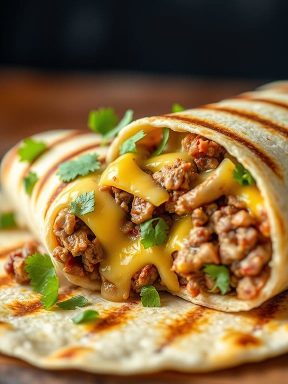 delicious grilled beef burrito