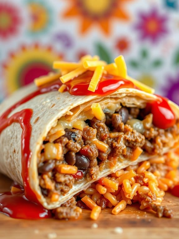 flavorful beef enchilada burrito