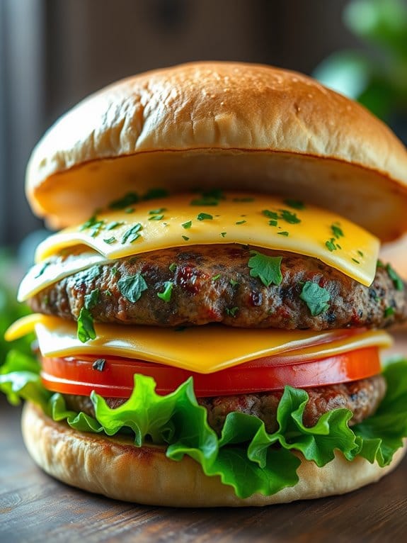 garlic herb flavored burger