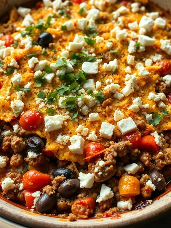 greek beef feta casserole