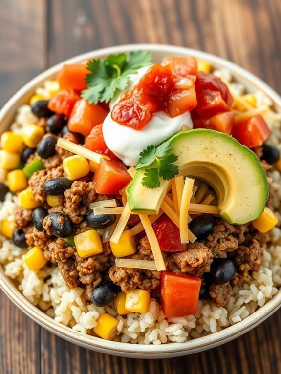 ground beef burrito bowl