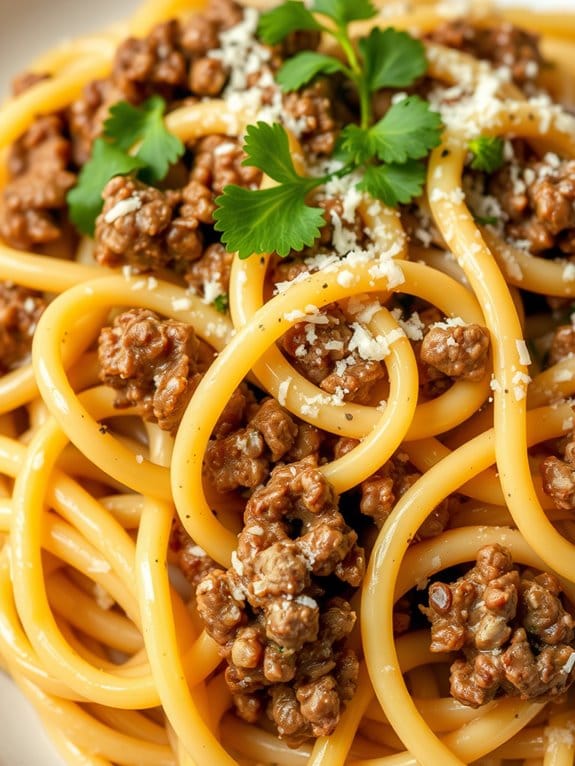 ground beef pasta dish