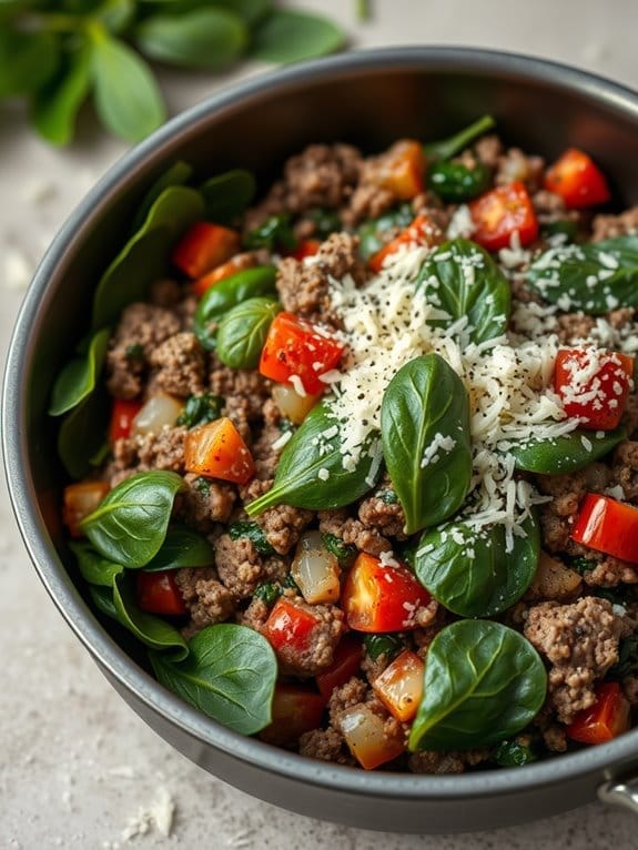 ground beef spinach skillet