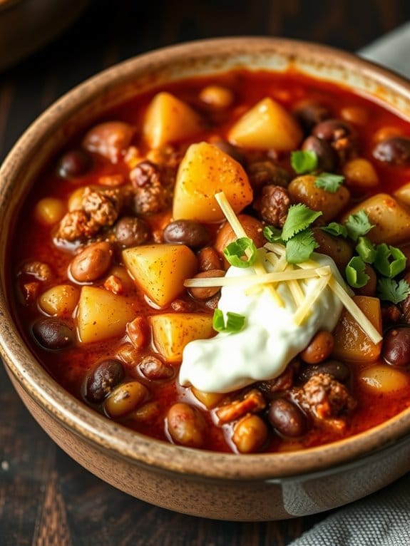 hearty beef and potato chili