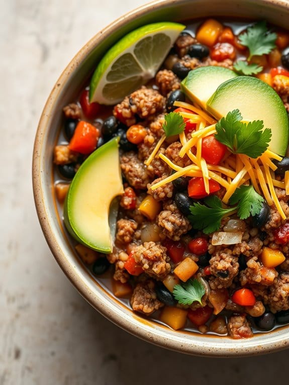 hearty beef quinoa chili
