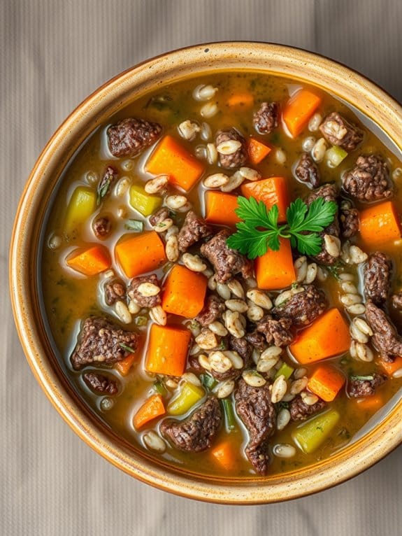 hearty beef wild rice soup