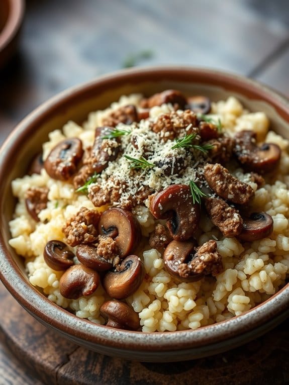 keto beef mushroom risotto