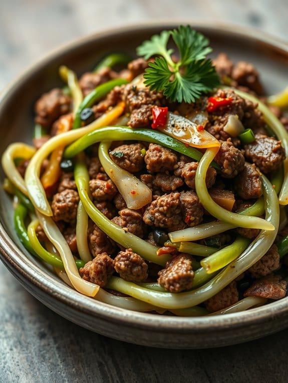 keto friendly beef cabbage stir fry