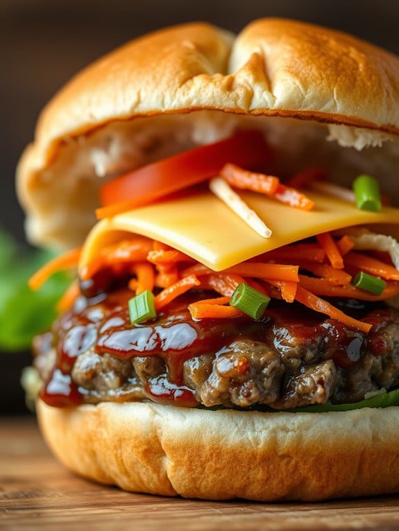 korean inspired grilled beef burger