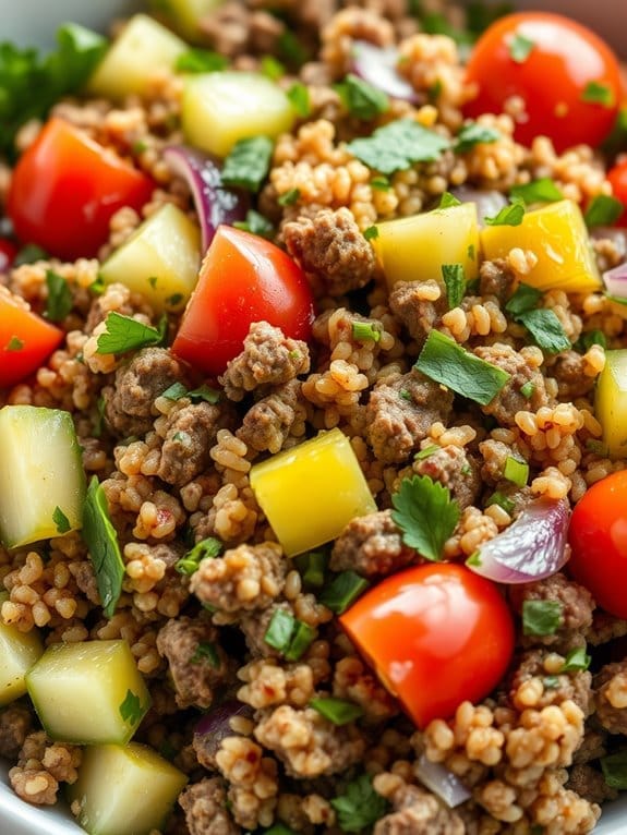 nutritious beef quinoa salad