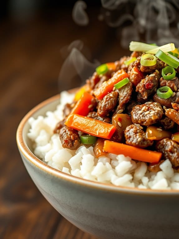 savory asian beef bowl