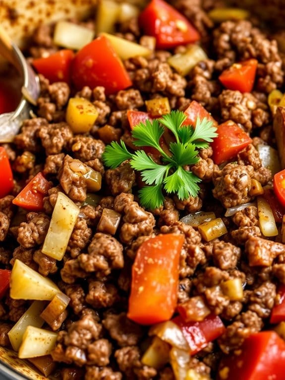savory beef and cabbage