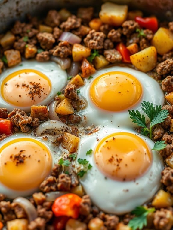 savory beef and eggs