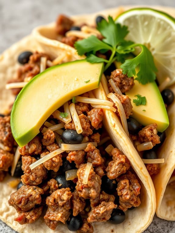 savory beef filled tacos