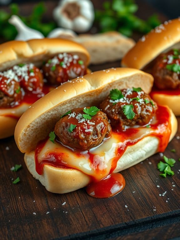 savory beef meatball sandwiches