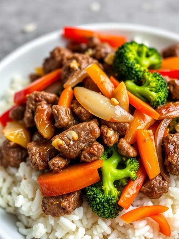 savory beef stir fry dish
