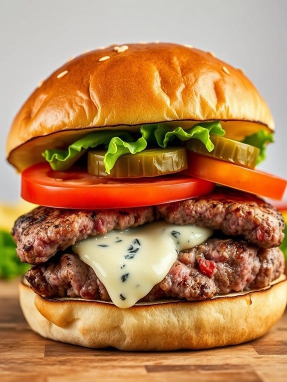 savory blue cheese burger
