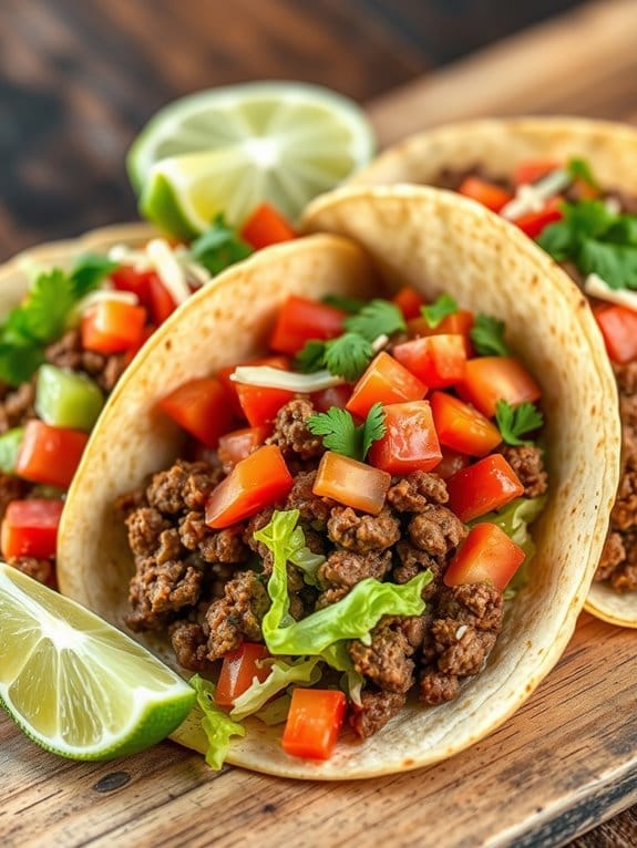 savory ground beef tacos