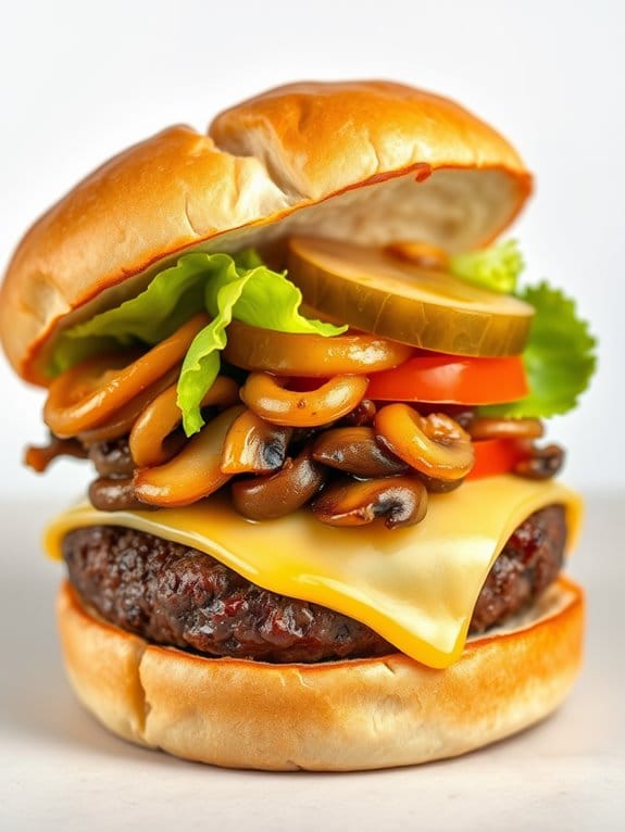 savory mushroom swiss burger