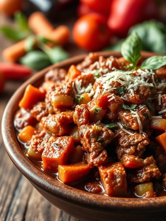savory vegetable rich bolognese