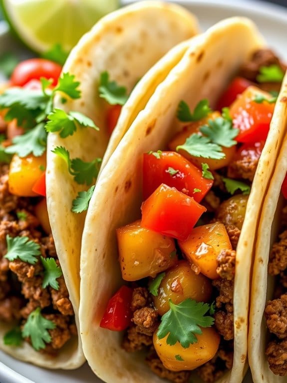 simple beef potato tacos