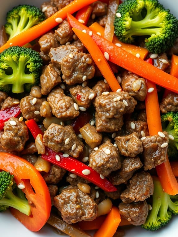 sizzling beef and vegetables