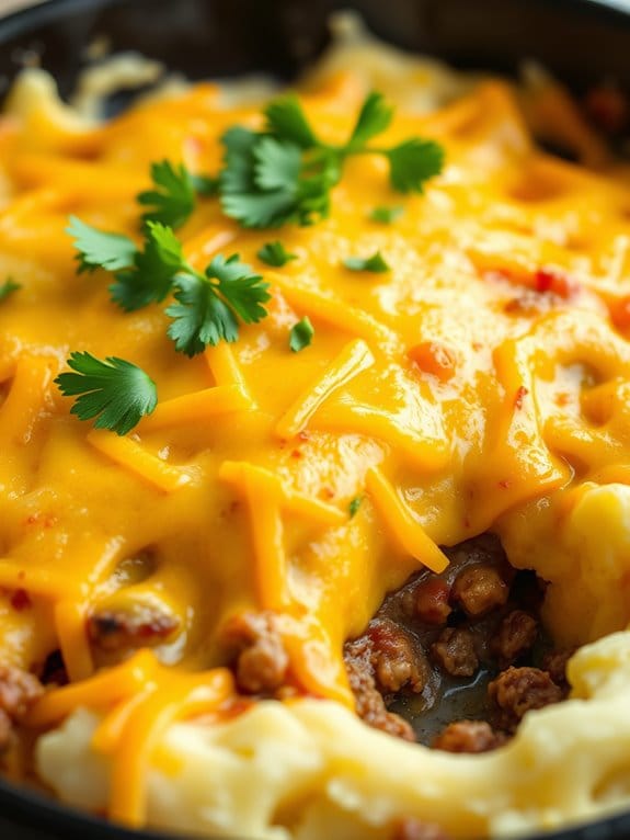 cheesy beef skillet dish