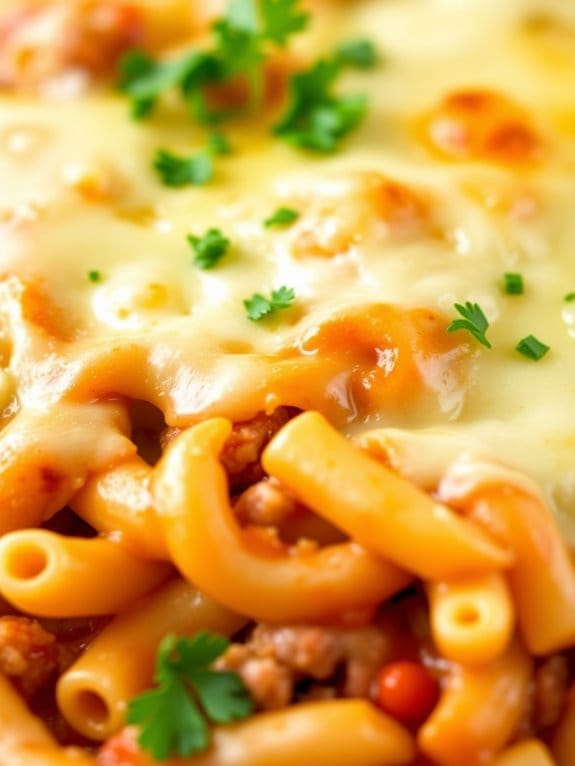 cheesy pasta with pork
