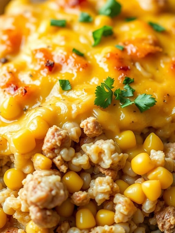 cheesy pork corn casserole