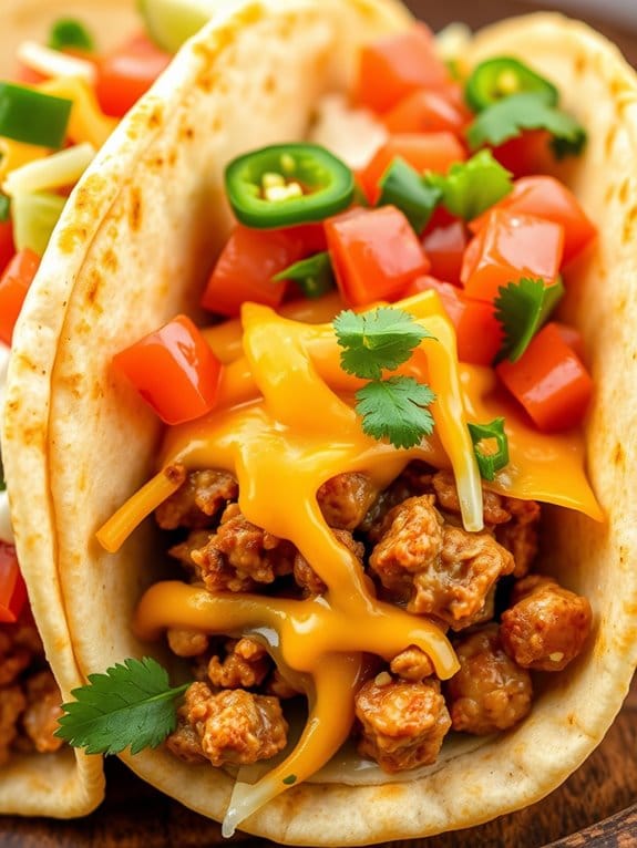 cheesy pork filled taco delight