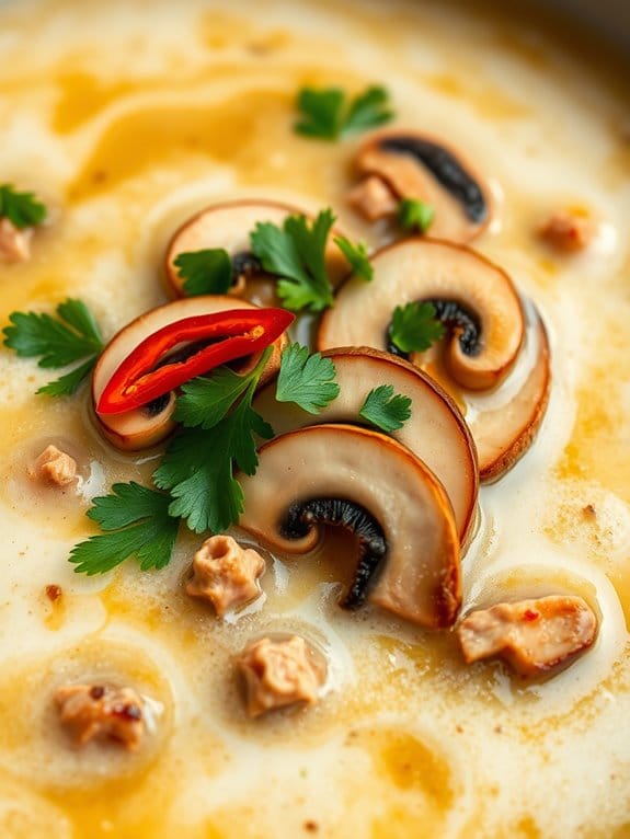 coconut infused thai pork soup