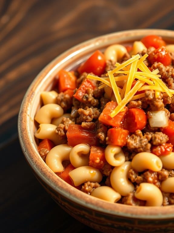 comforting pasta meat dish