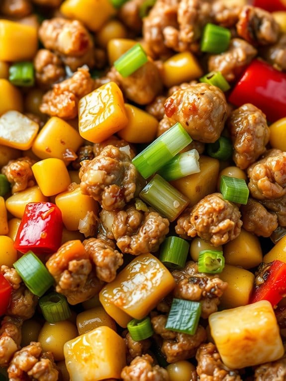 corn and pork stir fry