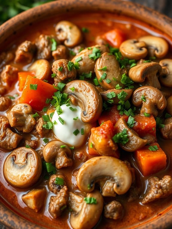 creamy mushroom goulash recipe