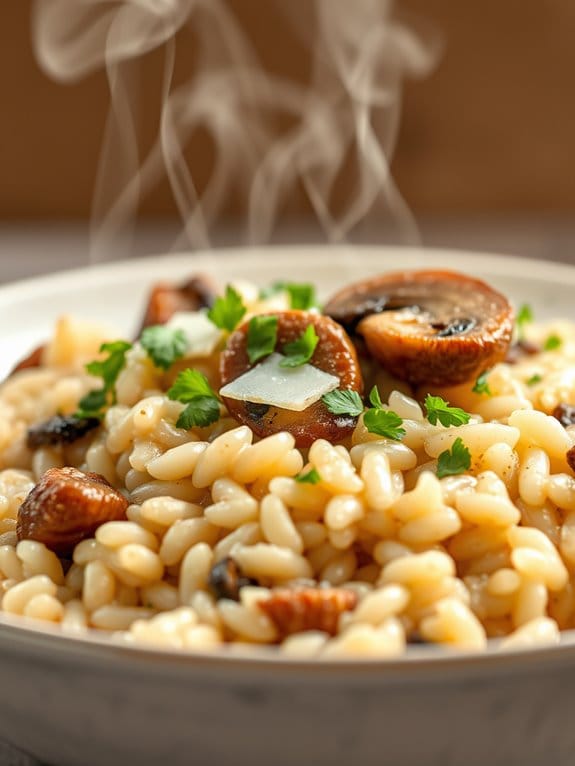 creamy pork mushroom risotto