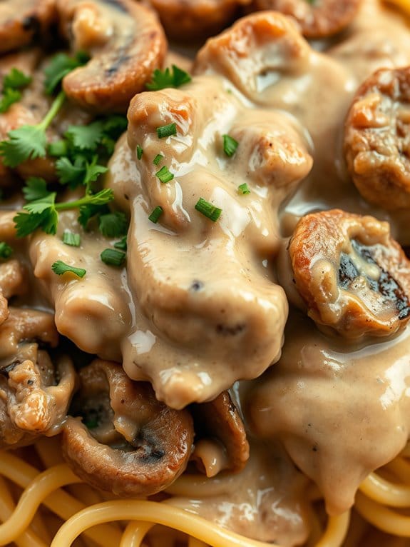 creamy pork pasta dish