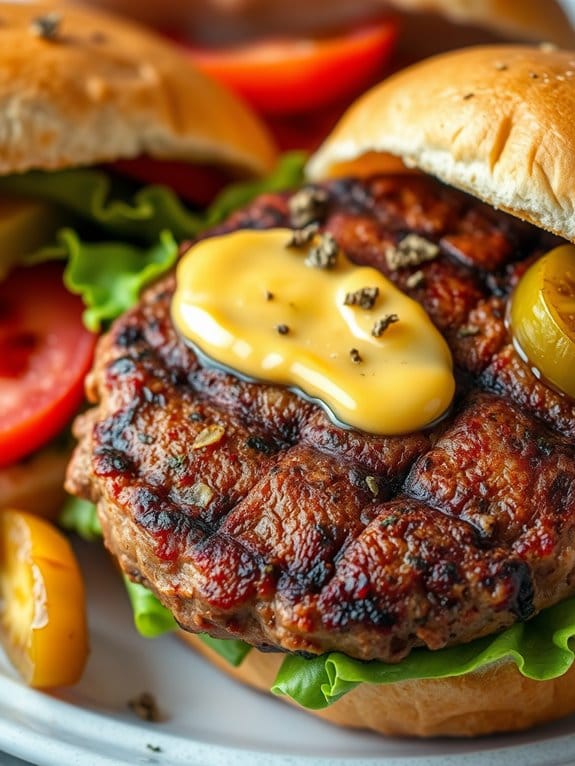 delicious beef burger patties