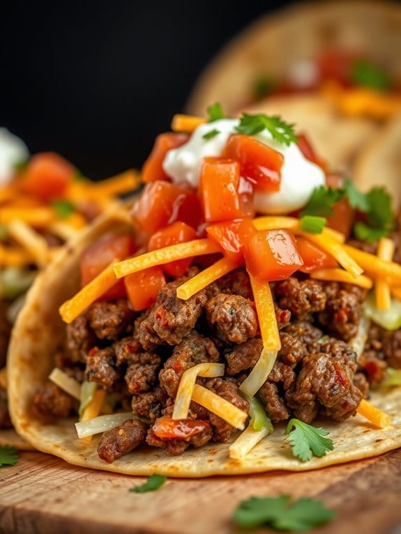 flavorful spicy beef tacos