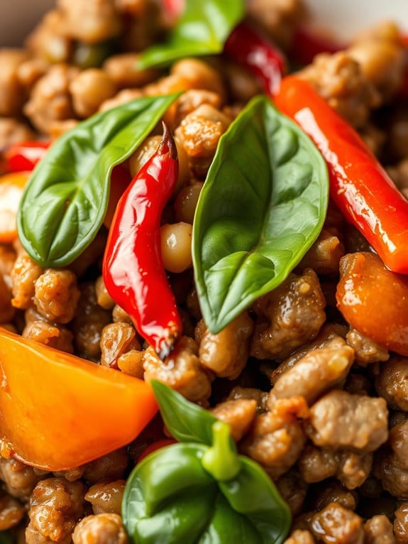 flavorful thai basil dish