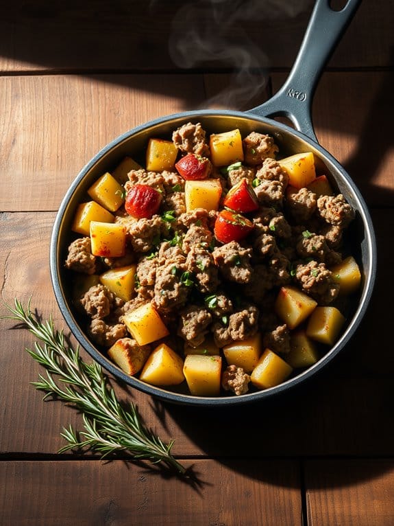 ground pork and potatoes