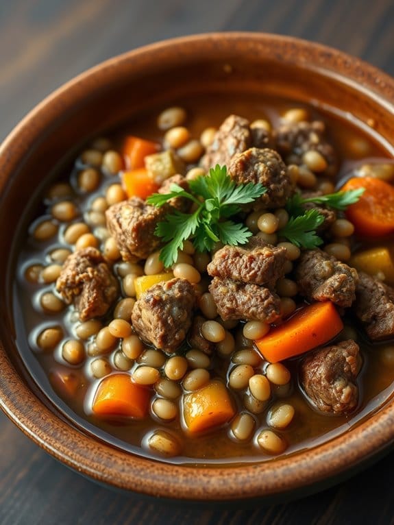 hearty barley beef stew