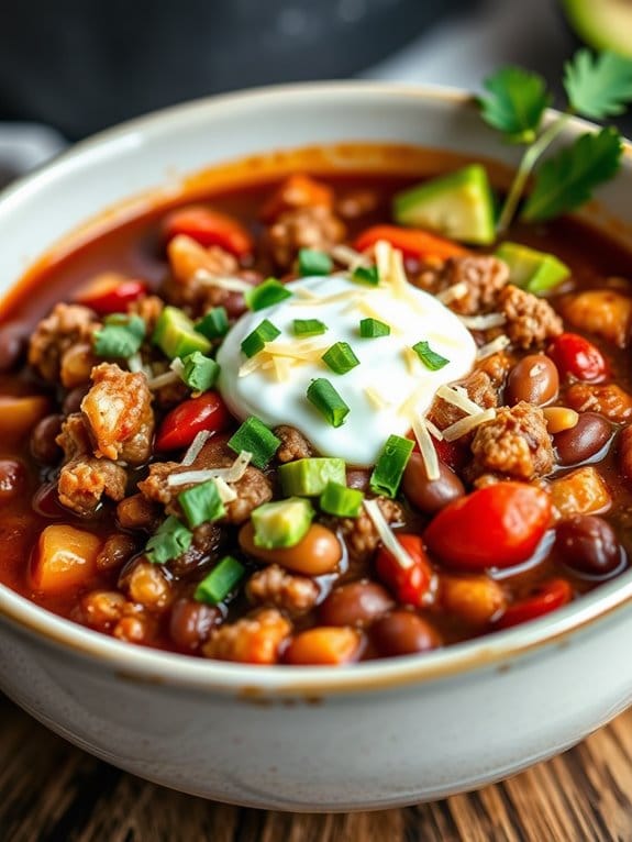hearty pork and bean chili